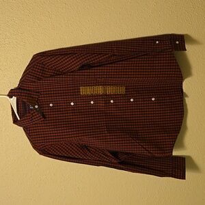 NWT GAP red & blue button up shirt medium